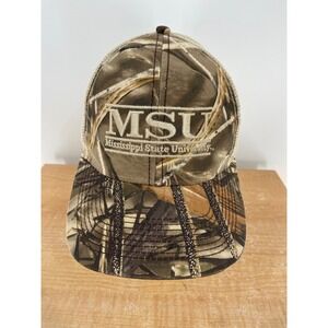 MSU Mississippi State University Camo Mesh Trucker Hat Cap The Game Split Bar
